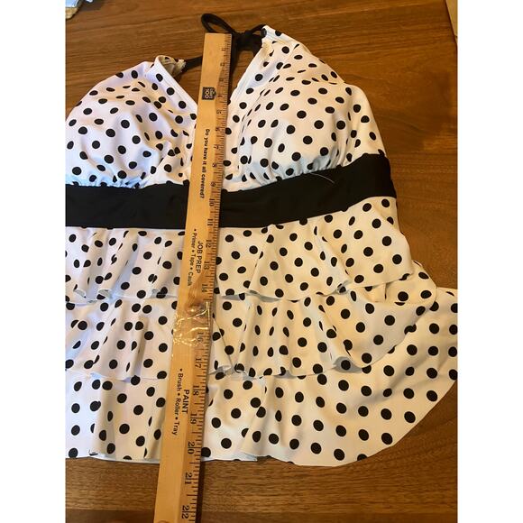 Lot of 2 Plus Size Swim Tops 16W 18W Time and Tru & Catalina‎ Polka Dot Ruffle - Picture 13 of 14